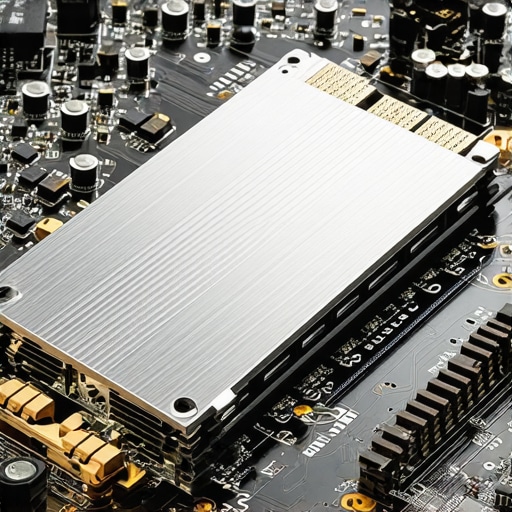 A high-performance NVMe SSD equipped with a heatsink to prevent thermal throttling in a workstation environment.