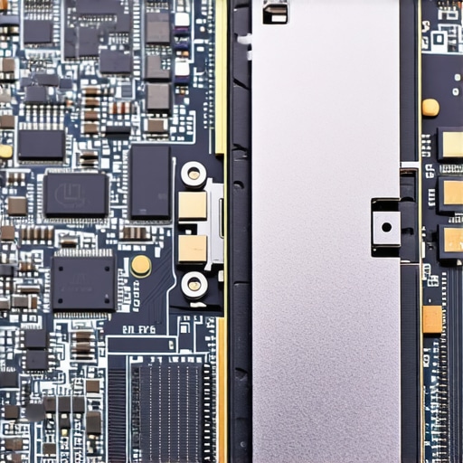 Professional NVMe Thermal Management Macro view of an NVMe SSD with thermal pads and a metal heatsink for a workstation PC.