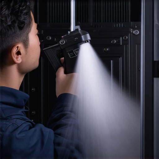 Professional PC maintenance and dust removal Cleaning a workstation PC with an electronic duster to prevent thermal throttling