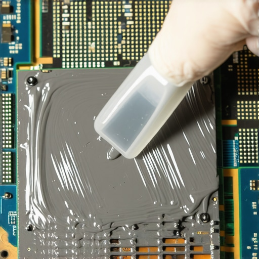 Professional Thermal Paste Spreading Technique Applying an even layer of thermal paste to a high-end workstation CPU