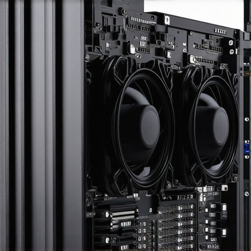 Professional Tower Air Cooler for Workstations A heavy-duty silver dual-tower air cooler installed in a professional workstation for thermal reliability.