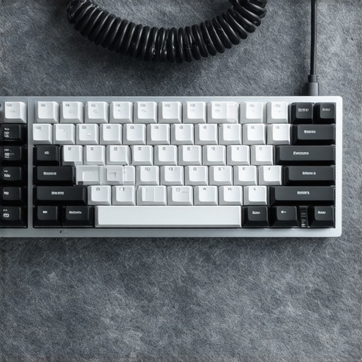 Professional Wired Mechanical Keyboard Setup A premium aluminum mechanical keyboard with a stable wired connection on a professional desk setup.