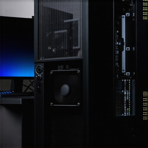 Professional Workstation Cooling and Storage Components Close up of a professional PC workstation featuring an air cooler and NVMe storage.