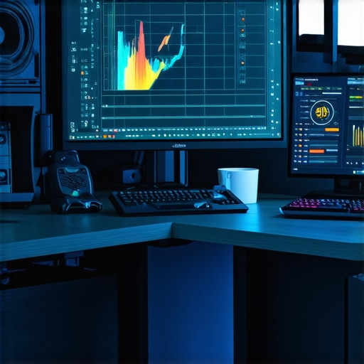 Professional Workstation Diagnostic Tools Screen showing monitor calibration and PC health monitoring software.