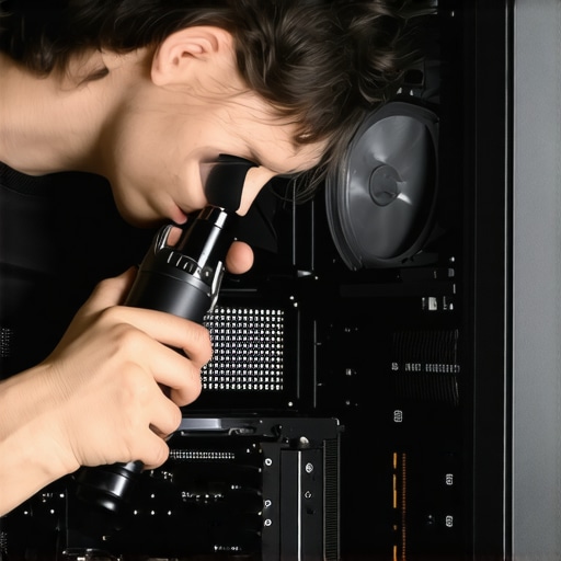 Professional Workstation Dust Maintenance Cleaning dust from a workstation PC with an electric air blower