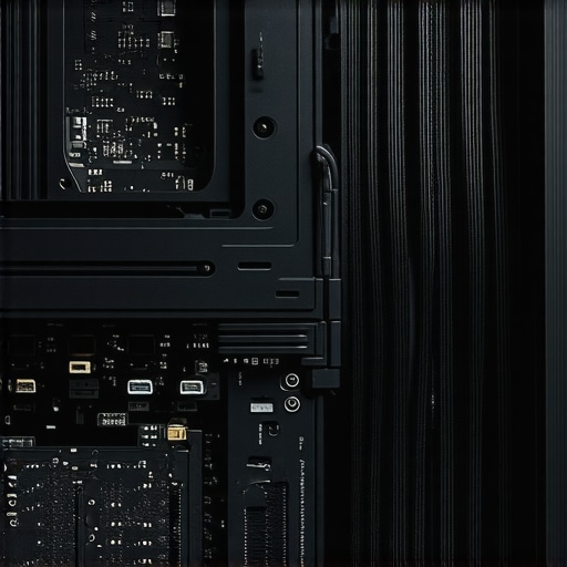 Clean workstation interior showing NVMe heatsink and tidy cable management.