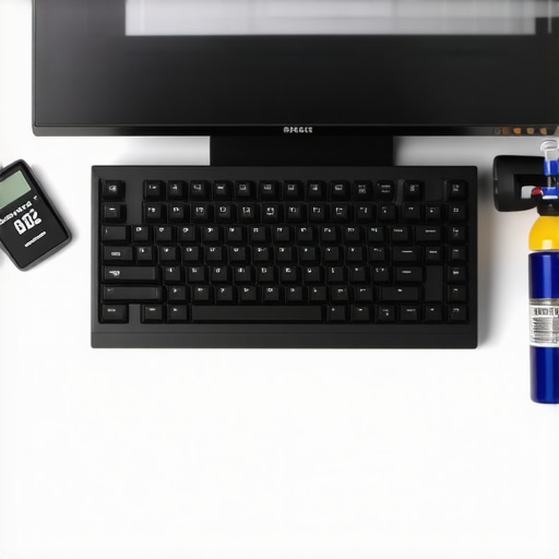 Professional Workstation Maintenance Tools Tools for maintaining a professional workstation including a colorimeter and cleaning supplies.