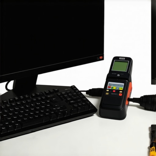 Tools for maintaining a professional workstation including a colorimeter and electric duster.