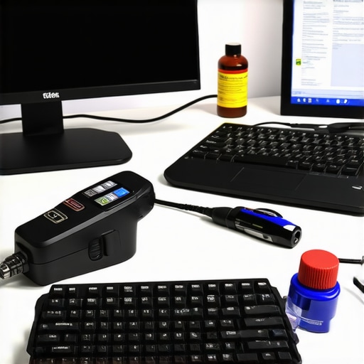 Professional Workstation Maintenance Tools A collection of essential tools for maintaining a professional workstation including cooling and peripheral maintenance gear.