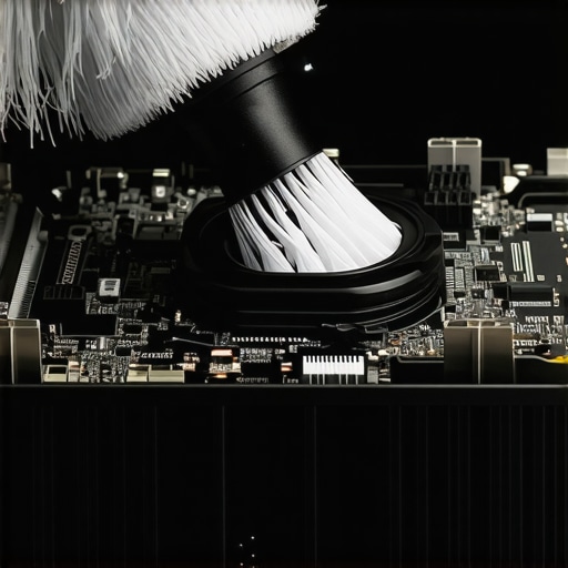 Professional Workstation Maintenance and Cleaning Technician cleaning a high-end workstation PC to ensure longevity and cooling efficiency.