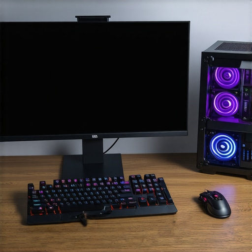 Clean professional workstation with 4K monitor and mechanical keyboard
