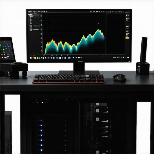 Professional Workstation Maintenance and Setup A clean professional workstation setup featuring high-end monitors and mechanical keyboards