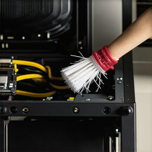 Professional Workstation PC Maintenance Cleaning a high-end workstation PC interior for better longevity and cooling.