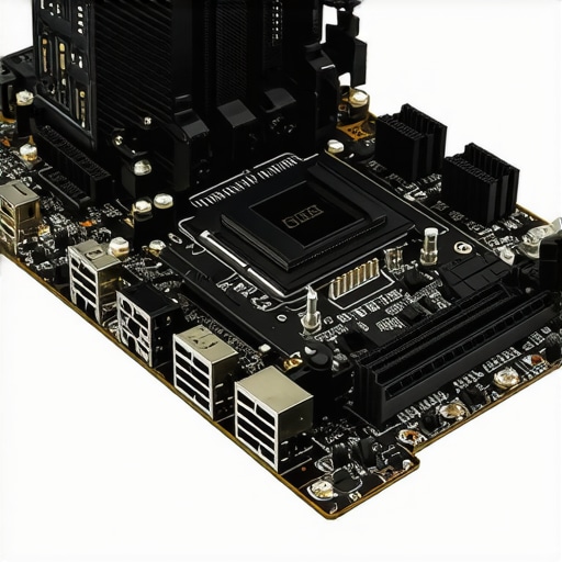 Professional Workstation Storage and Cooling Setup Close up of a motherboard with NVMe heatsink and organized SATA cables in a workstation PC
