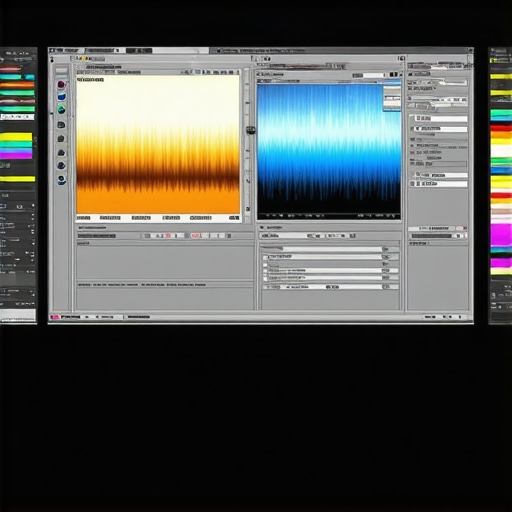 Professional monitor calibration in a studio Calibration sensor on a professional monitor for color accuracy