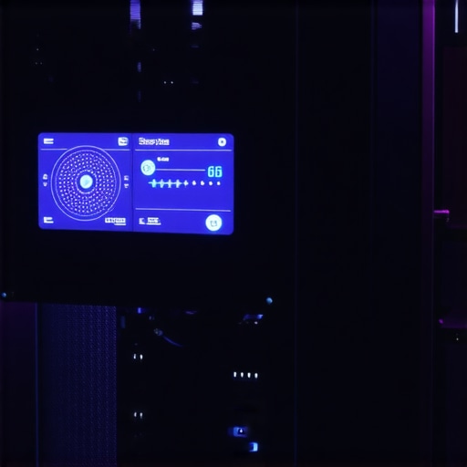 Real-time hardware monitoring sensor panel A dedicated internal display monitor showing PC hardware statistics and temperatures