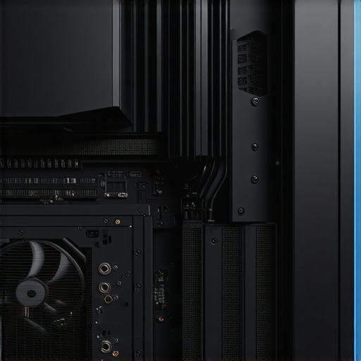 Close up of a large air cooler and NVMe heatsink in a professional PC build