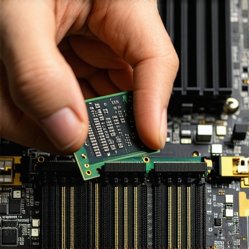 A detailed shot of a hand removing a RAM module from a computer motherboard to isolate a hardware fault.