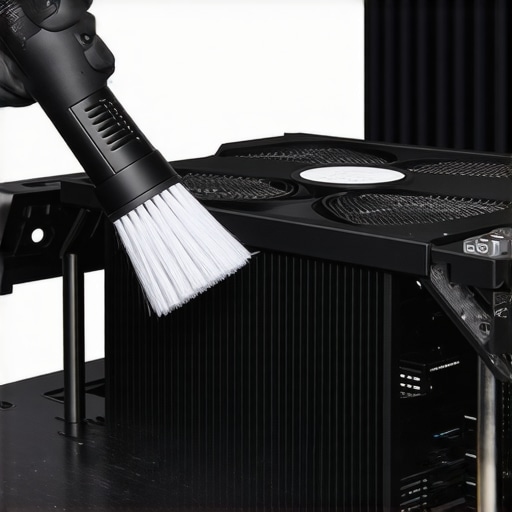 Routine Workstation Cooling Maintenance Technician cleaning a CPU heatsink inside a workstation PC to prevent thermal throttling.