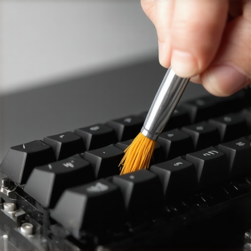 Tuning keyboard stabilizers for better sound A person applying grease to a mechanical keyboard stabilizer wire to reduce rattle.