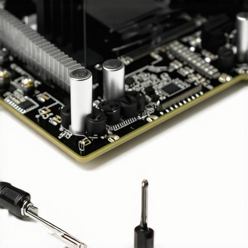 Workstation Hardware Maintenance and Cooling Close up of a technician maintaining cooling components on a professional workstation motherboard.