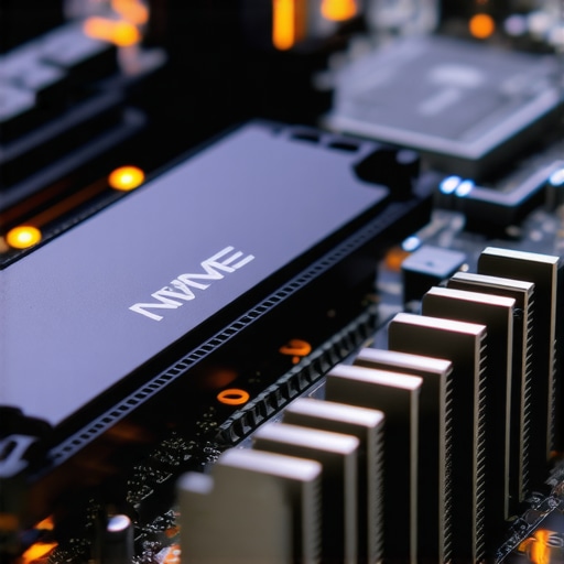 Workstation Thermal Management Nuances A high-performance NVMe SSD with a professional heatsink installed on a motherboard.