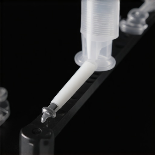 Injecting Lubricant into Keyboard Stabilizers A blunt-tip syringe injecting grease into a mechanical keyboard stabilizer to fix key rattle.